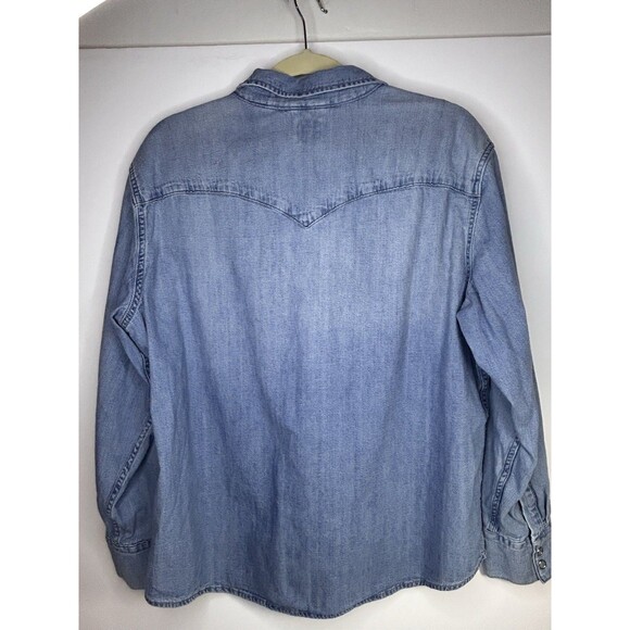 Levi’s Standard Fit Western Denim Shirt Pearl Buttons Medium Wash Size XL - Picture 6 of 7
